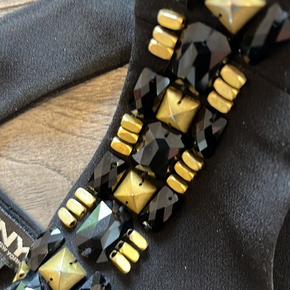 DKNY. DONNA KARAN NEW YORK BLACK BEJEWELED SIZE 4 SLEEVELESS DRESS - Picture 6 of 7